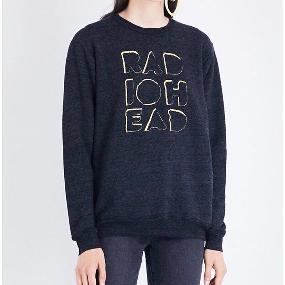 Radiohead Tops - Radiohead Embroidered Black Sweatshirt